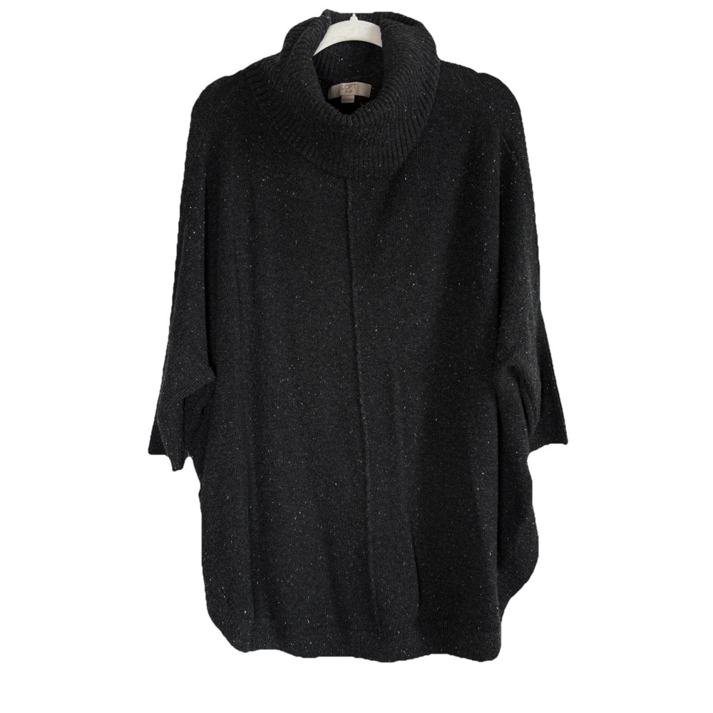 Loft Plus Flecked Poncho Sweater Womens 16/18 Oversized Turtleneck Short Sleeve
